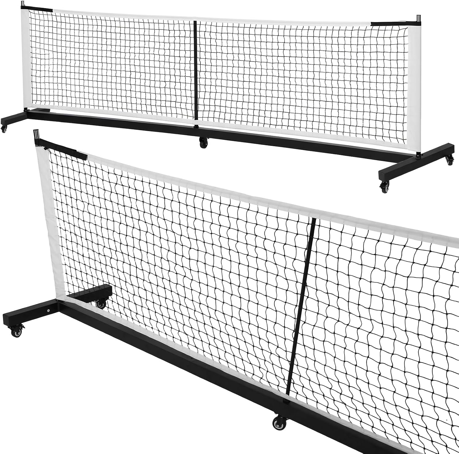 Aluminum Tube Net with Wheels Professional Pickle Ball Game Net Stand Lightweight for Tennis Driveway Backyard