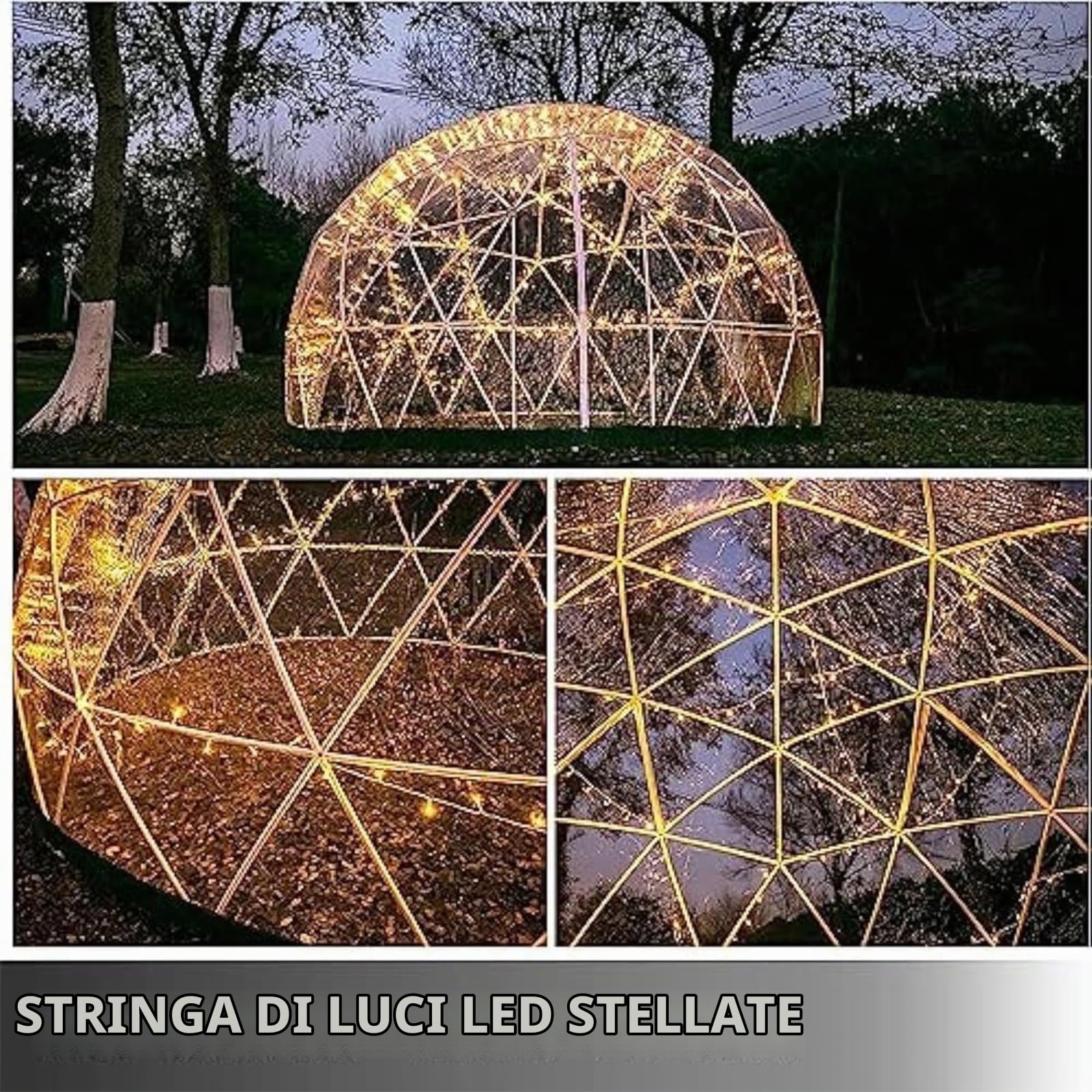 Igloo Dome da esterno per l'inverno copertura trasparente 3,5 m (senza telaio tenda), tenda a igloo da giardino, serra, cupola trasparente, copertura trasparente