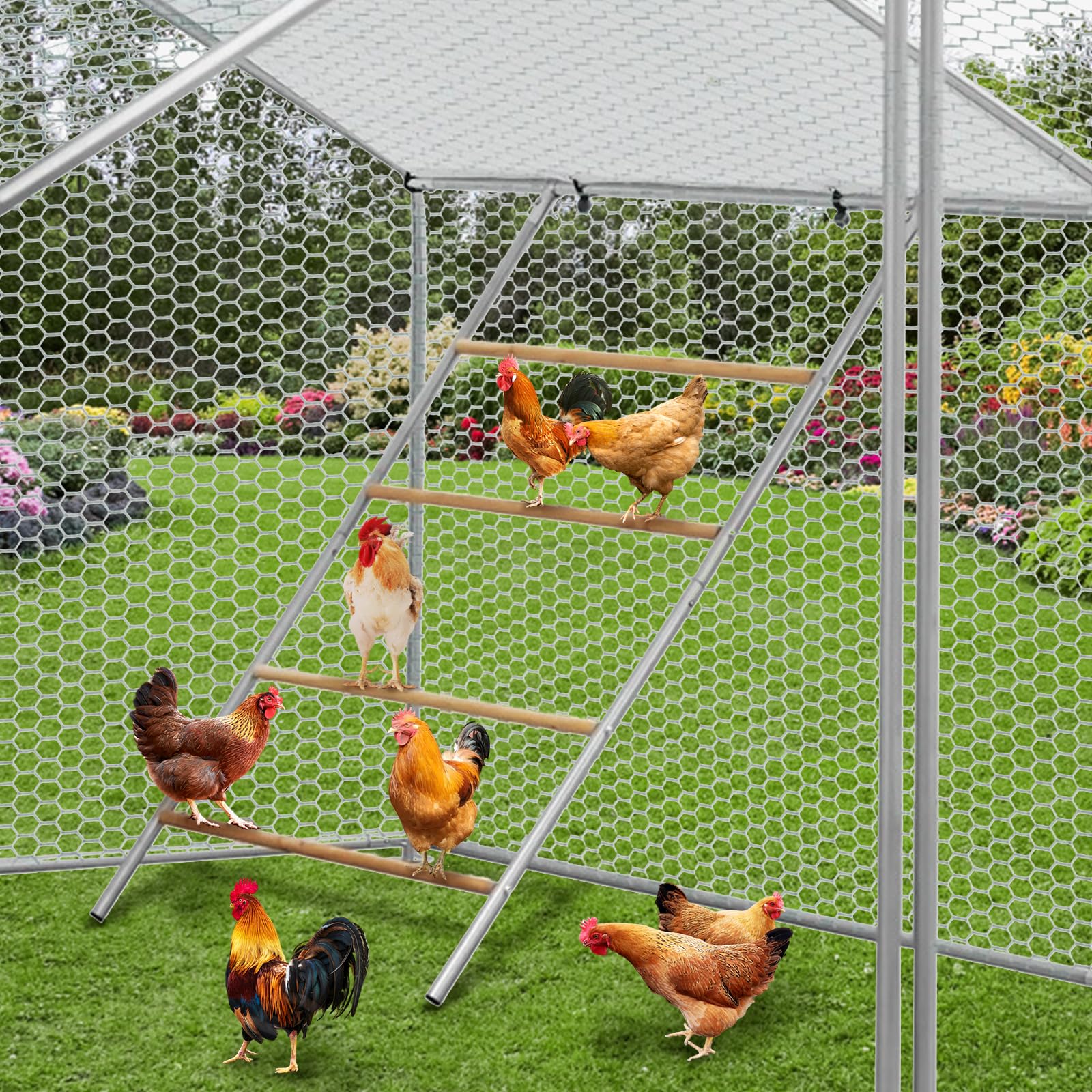 GarveeLife Chicken Perch for Coop, Chicken Roosting Bars Perfect for Backyard Poultry, Farm Roost Toys for Hen Coop Accessories, Easy to Assemble &