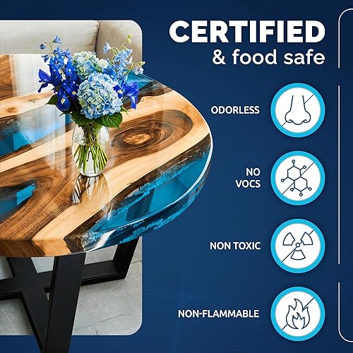 Miniatura 5 de CRAFT RESIN Kit de resina epoxi transparente de 51 onzas, seguro para alimentos y resistente a los rayos UV, mejor para bricolaje, arte, mesa de