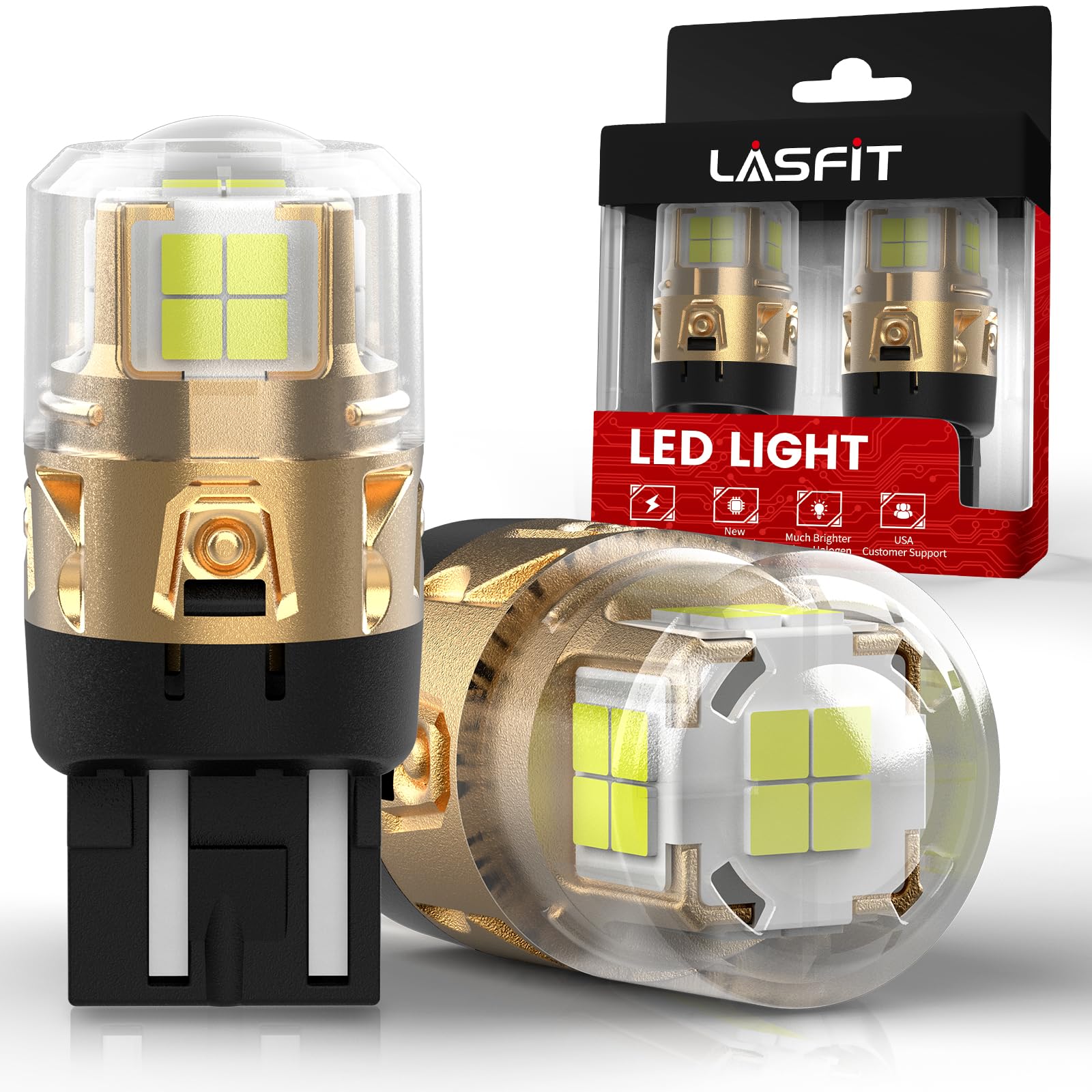 LASFIT L2 7440 7443 LED Bulbs Reverse Lights, Super Bright, 2 Pcs