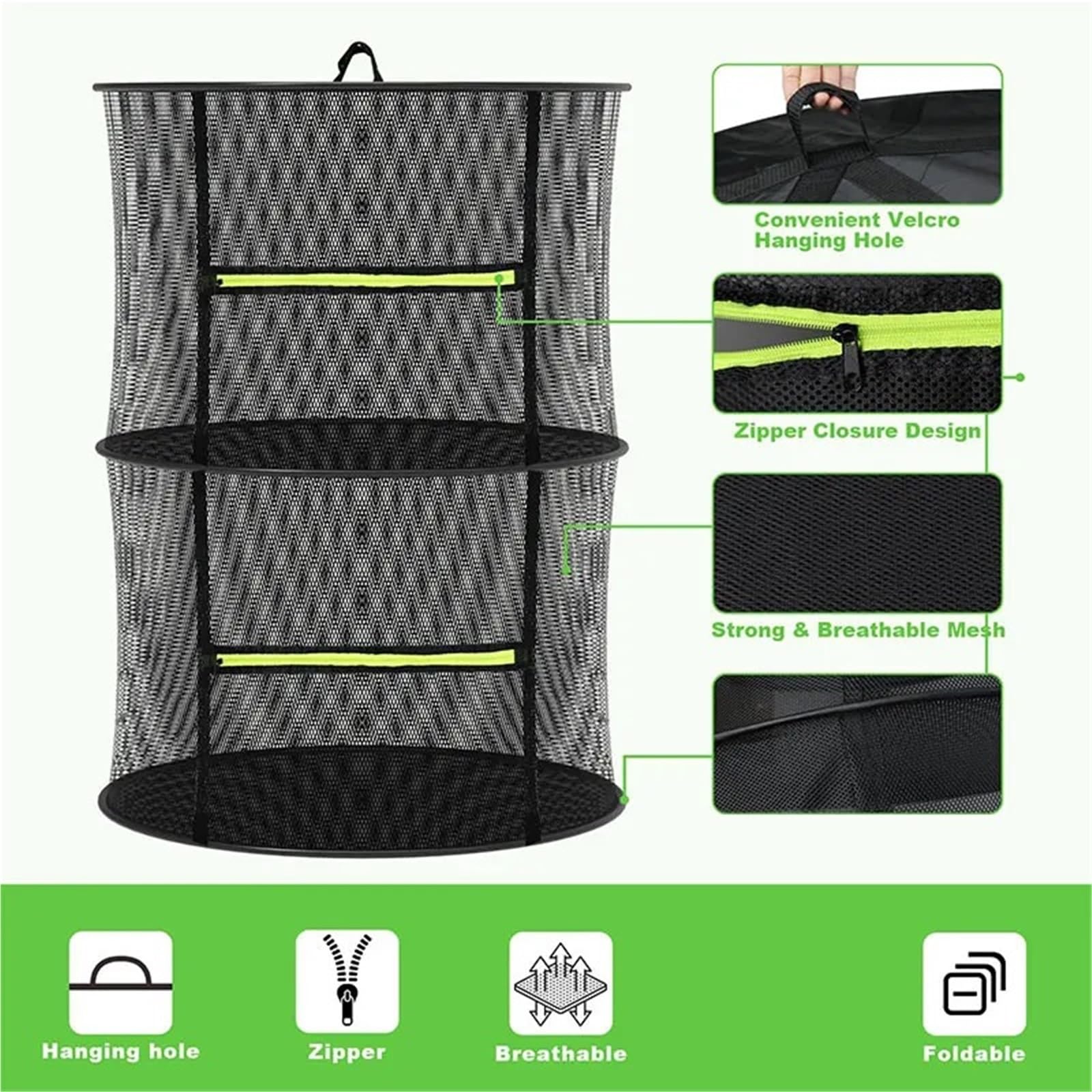 Rete for Essiccazione Cibo Secco Erbe Pesce Frutta Erbe Spezie Piante Verdure Carne Erbe Asciugatrice Lavanderia Conservazione Organizzazione Casa Giardino(6 Layer)