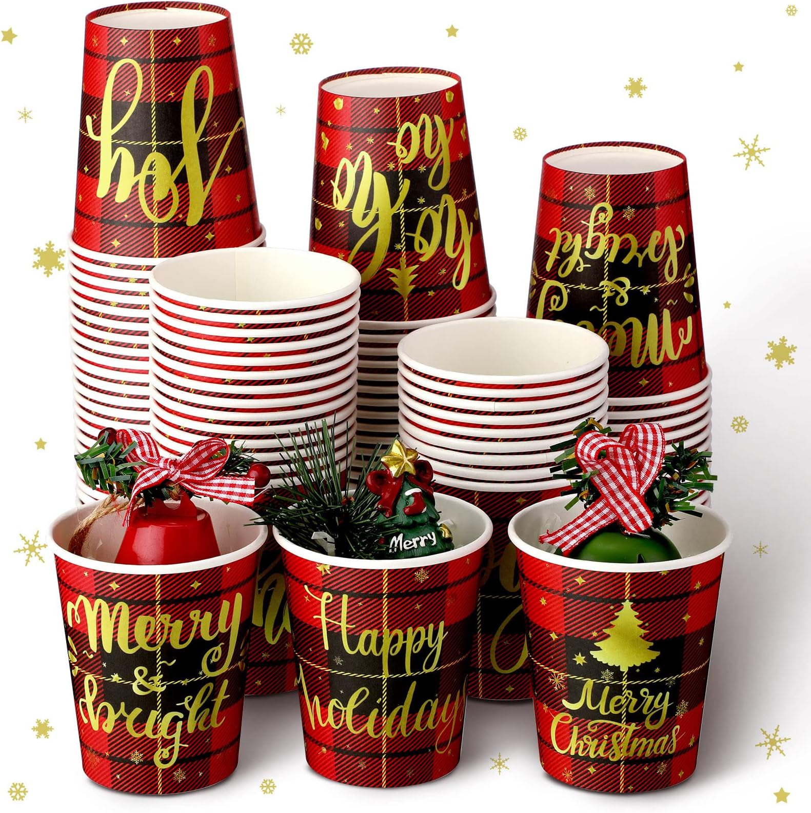 Amazon.com: CIEOVO 100 Pcs 9oz New Year Party Paper Cups, Disposable ...