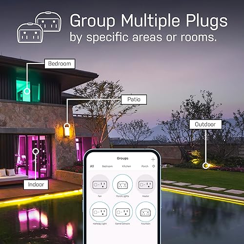 Vista 7 de Feit Electric Enchufe de pared de doble salida habilitado para WiFi inteligente de 120V 15A Negro