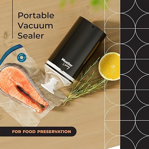 Miniatura 2 de Mueller Living - Sellador al vacío portátil inalámbrico para alimentos que sella hasta 60 bolsas, apagado automático e incluye 4 bolsas de arranque