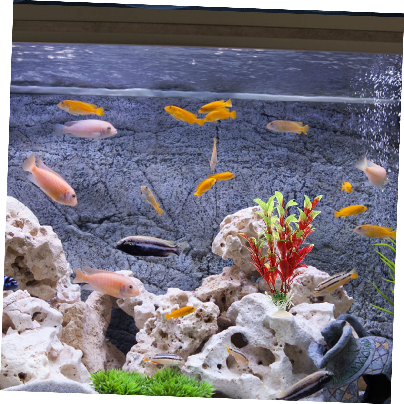 Sosoport 4 Sätze Aquarium Landschaftsbau Wasserpflanzen Gefälschte Blumen Aquarienschmuck Kunststoffpflanze Aquariumpflanzen Lebendige Kunstpflanze Aquarienpflanze Plastik 6 Stück * 4