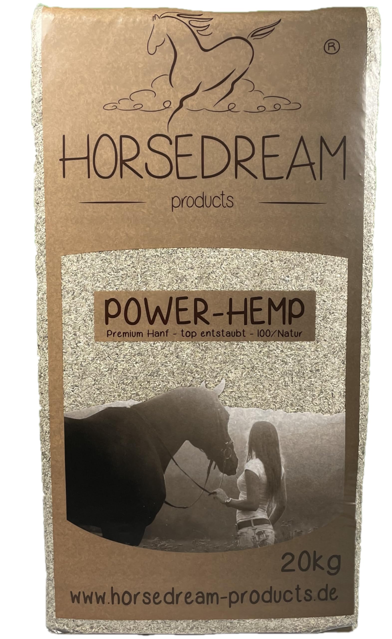 Power-Hemp Classic | Einstreu Pferde & Kleintiere | 100% Hanf | Allergiker | (20 kg (1 Ballen))