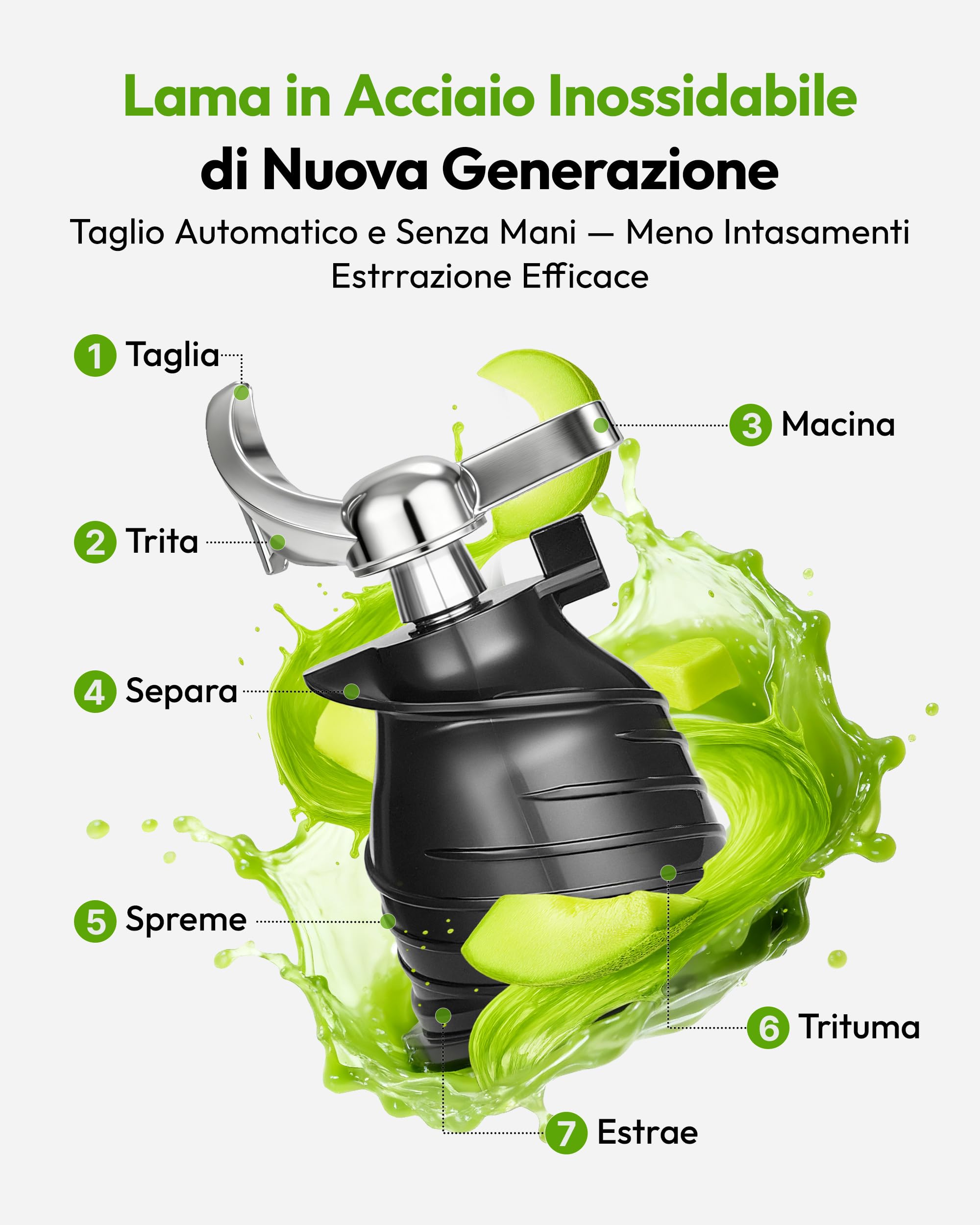 EUHOMY Estrattore Frutta e Verdura, Apertura 135MM e Capacità 1,8L Centrifuga Frutta e Verdura, 220W Estrattore di Succo con 2 Bicchieri, 99% Nutrienti Preservati, Facile da Smontare e Pulire