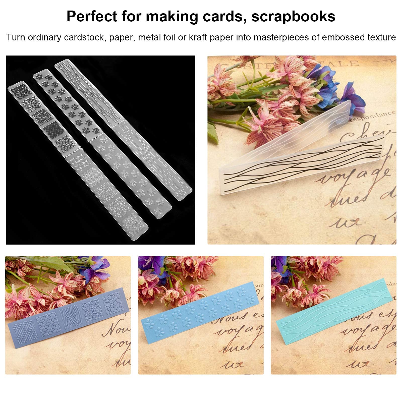 Set 10 Cartelle Per Goffratura Fai-da-Te - Modelli In Rilievo Per Scrapbooking E Biglietti - Foto 5