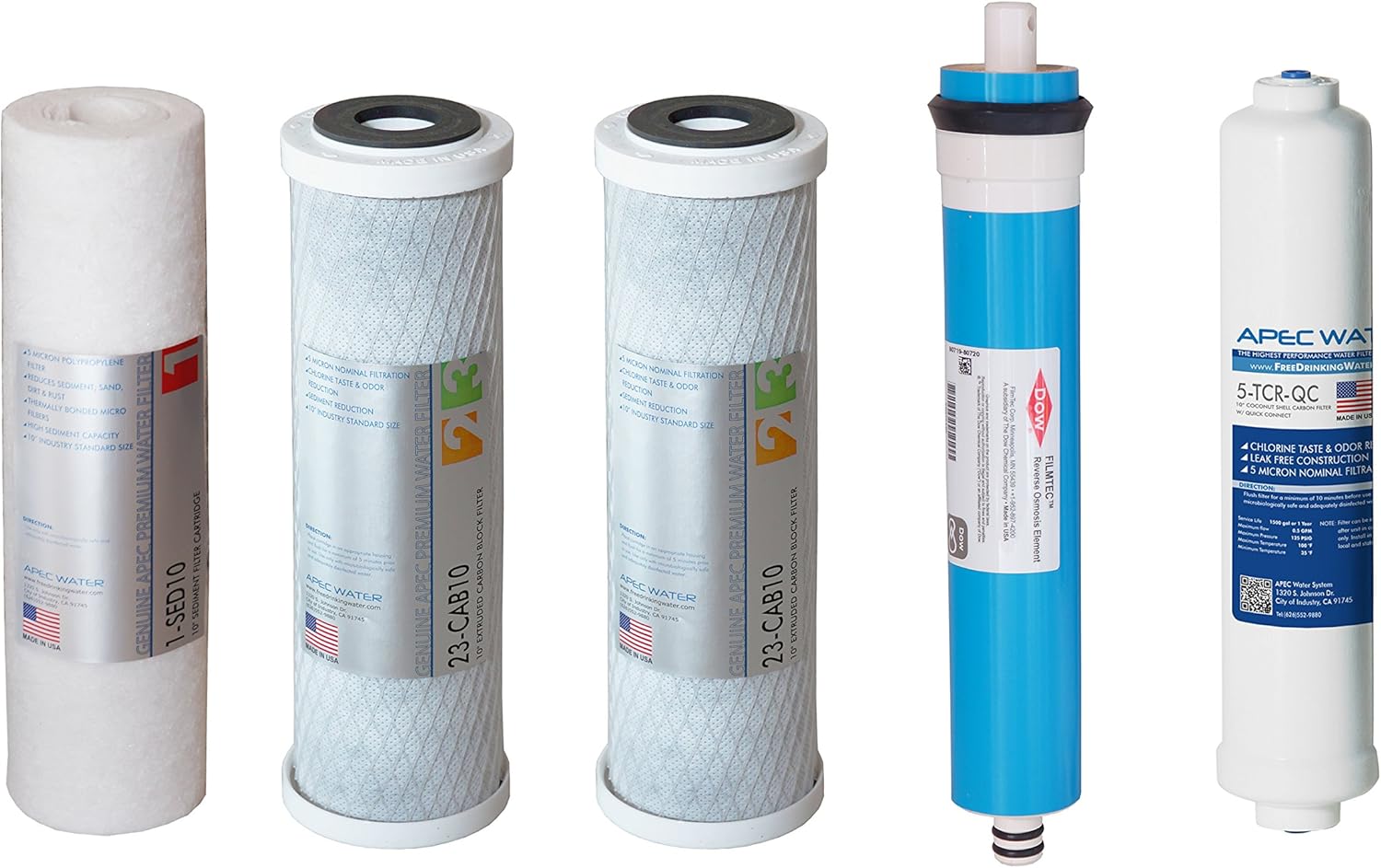 APEC 5-Stage Reverse Osmosis Under Sink Water Filter Set