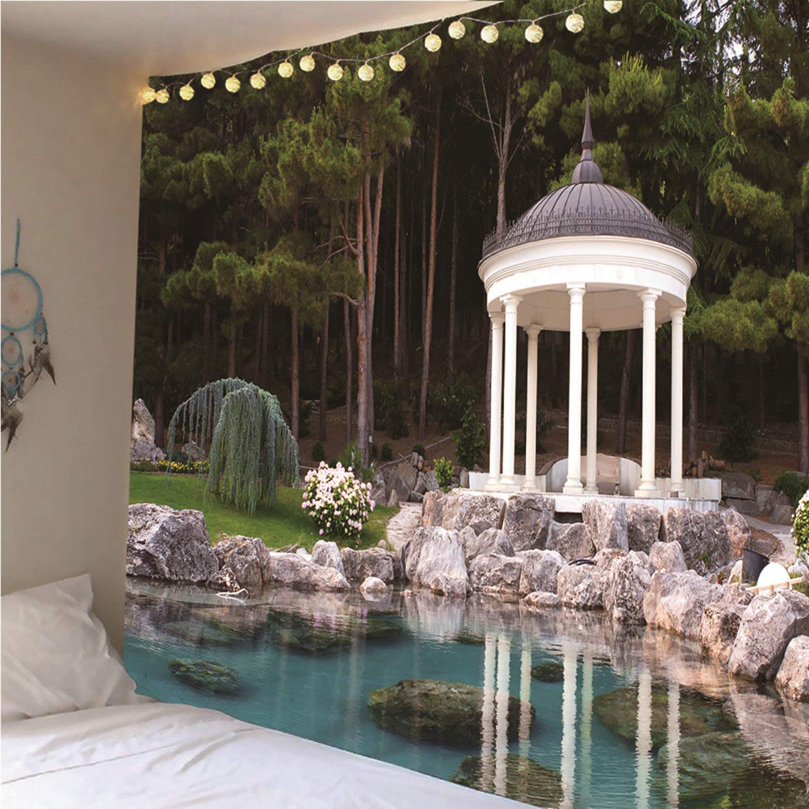 Homxi Arazzo Foresta Psichedelica Per Camera - 200x150 Cm, Poliestere, Decorazione Murale Verde Per Testata Letto, Soggiorno