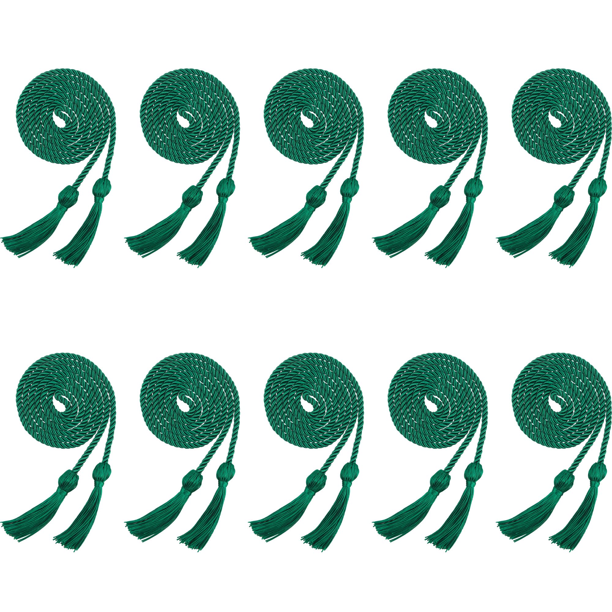 Cordones de graduación con borlas verde oscuro para togas de estudiantes y graduados