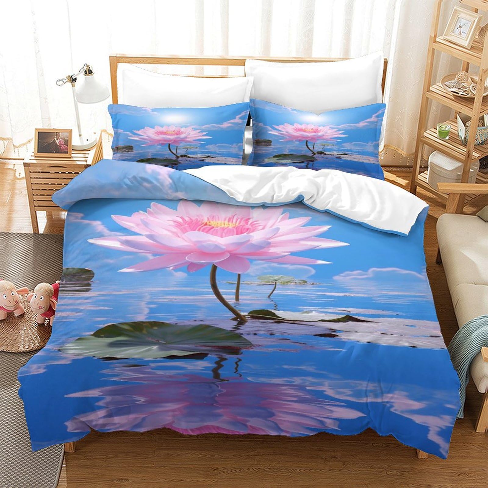 Housse de couette Fleur de Lotus douce pour stopper la transpiration