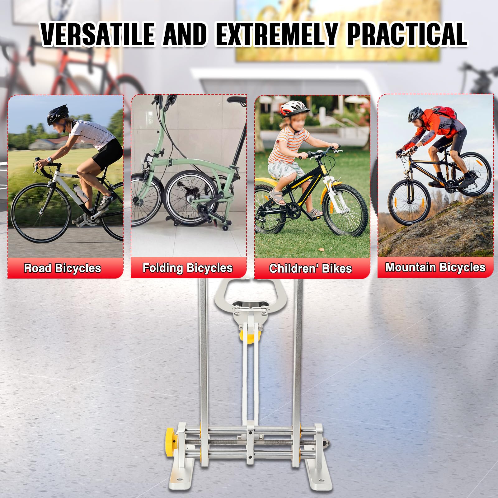 Zentrierständer Fahrrad für 16-29 Zoll, Fahrrad-Rad-Zentrierständer Zentrierständer Fahrradfelge Verstellbare Radbreite 46-195mm mit Zubehörstab Reparaturständer Korrekturständer für Fahrrad