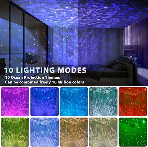 Miniatura 2 de Proyector de estrellas de luz nocturna – Proyector de galaxia para dormitorio/fiesta, adultos y niños con altavoz de música Bluetooth, voz y control