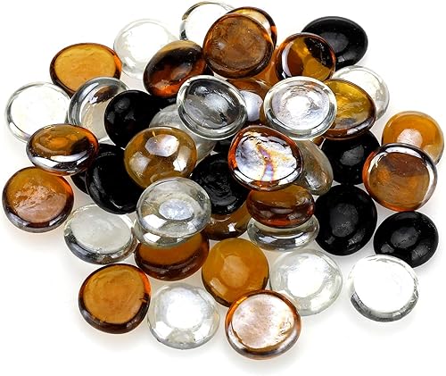 Miniatura 2 de Cuentas de vidrio de fuego mezcladas de 10 libras, gotas de vidrio de fuego de 12 pulgada de alto brillo para chimenea, hoguera y paisajismo, negro