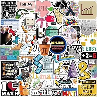 100Pcs Math Stickers for Students - Funny Math Gifts for Women and Men, Math Related Stickers, Funny Math Nerd Gifts, Funny Gifts for Math Lovers, Math Jokes for Mathy Folks, Math Decals