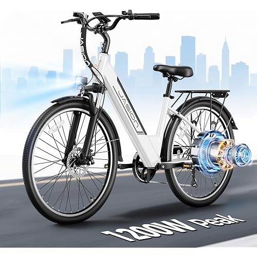 Jasion Roamer/ST Electric Bike for Adults, 26'' Commuter Ebike 1200W 528WH Removable Battery, 28MPH 62miles, Electric Bicycles for Women/Man, UL2849 Certified