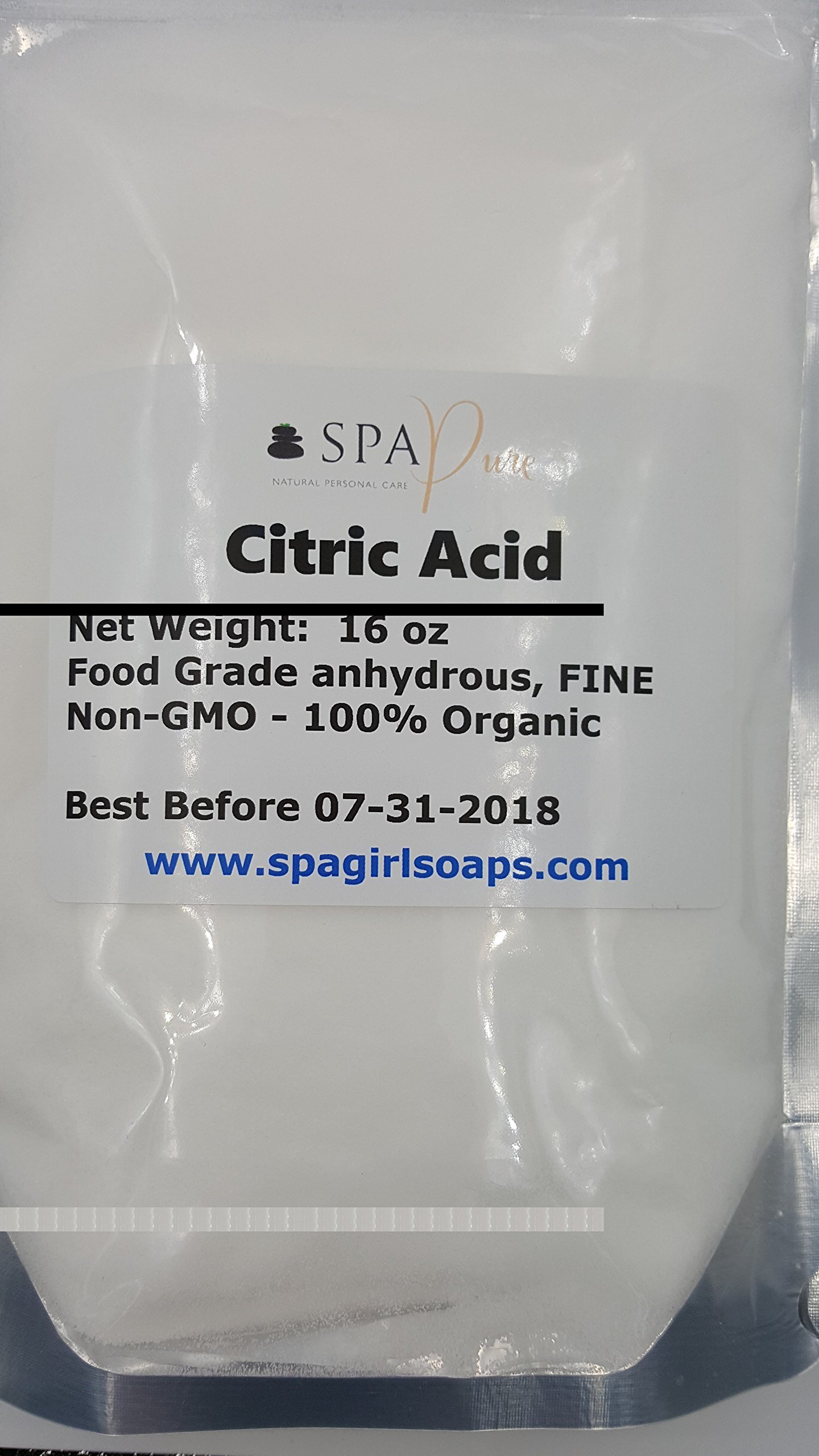 PURE CITRIC ACID, Food Grade, Non-GMO, Organic, best for making bath bombs, wine, home brew or cleaner (10 pounds)