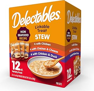 Delectables Non-Seafood Stew Lickable Wet Cat Treats, Variety Pack, 1.4 Ounce (Pack of 12)