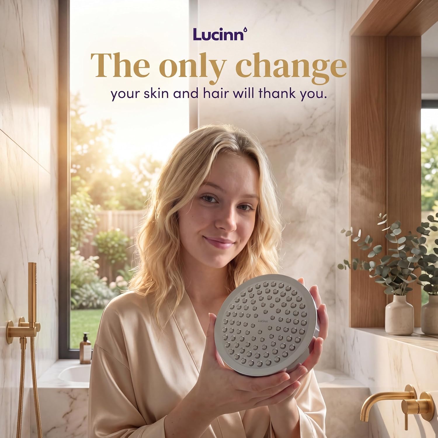 Lucinn Pro Filtered ShowerHead | Filtered Showerhead - Removes 99% Chlorine & Heavy Metals, Improves Hair & Skin, Easy Install, Includes 20-Stage Filter