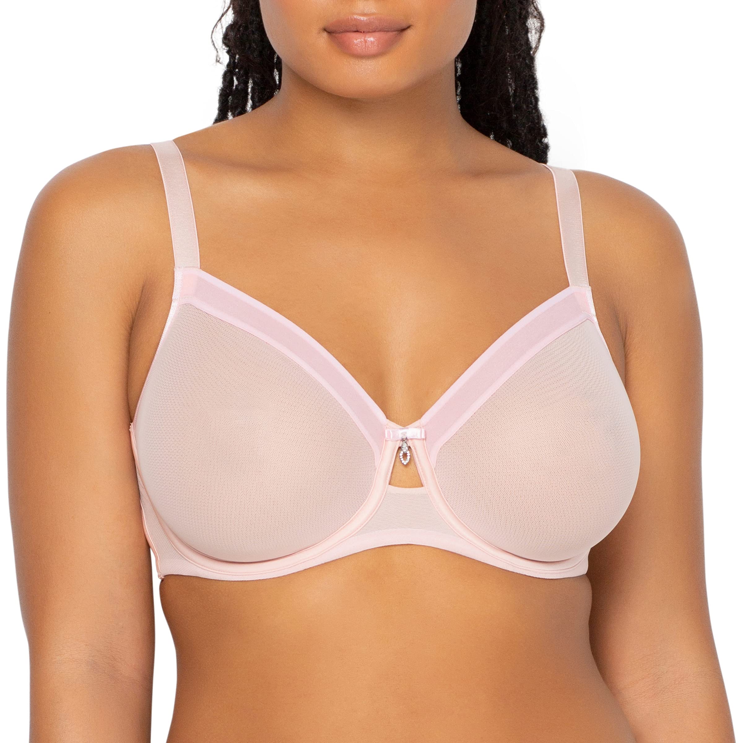 Curvy CoutureWomen's Sheer Mesh Full Coverage Unlined Underwire, Sexy Supportive Plus Size