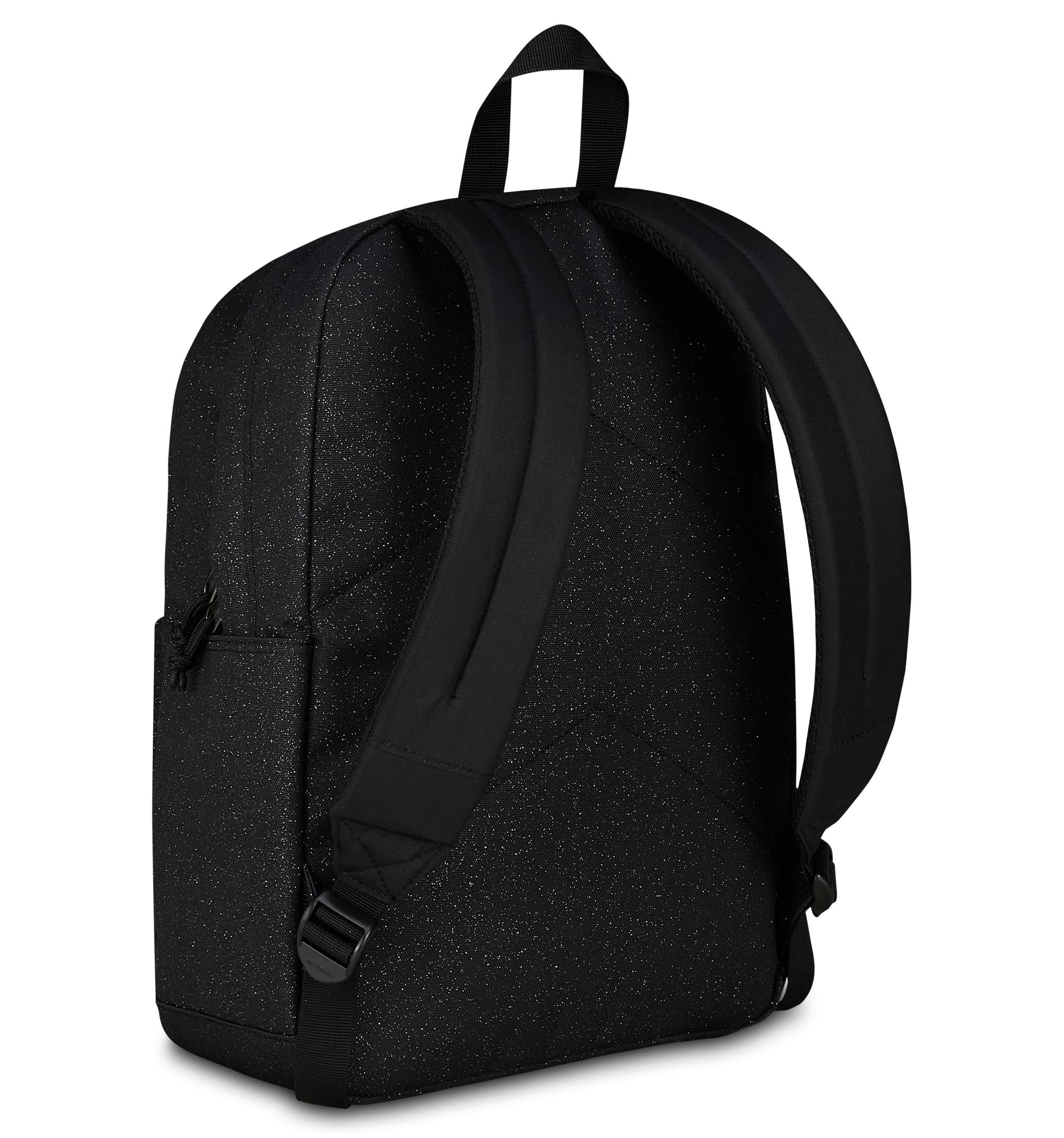 Invicta Zaino Scuola Carlson Shine, Nero, 24 L, Effetto brillantini, Monoscomparto, Tasca interna con zip, Scomparto porta pc ablet, Tasca laterale portaborraccia, Scuola media e superiore, Ragazza