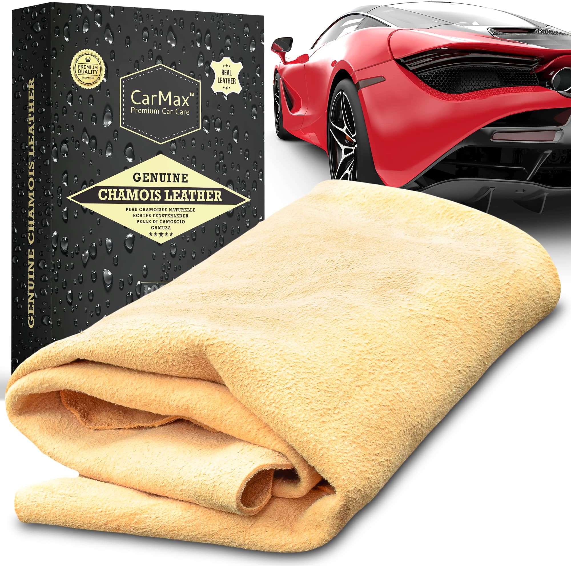 HUL Natural Chamois Leather Cloth Shammy Leather Wash Cloth Car and