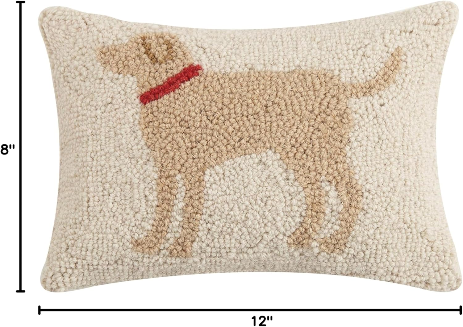 Peking Handicraft 30JES1457C12OB Light Brown Dog Wool and Cotton Pillow, 8 X 12 inch