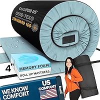 Vista 1 de Hazli Matrix AirCell - Colchón enrollable de espuma viscoelástica para adultos, tapete portátil de espuma para dormir, colchoneta de dormir