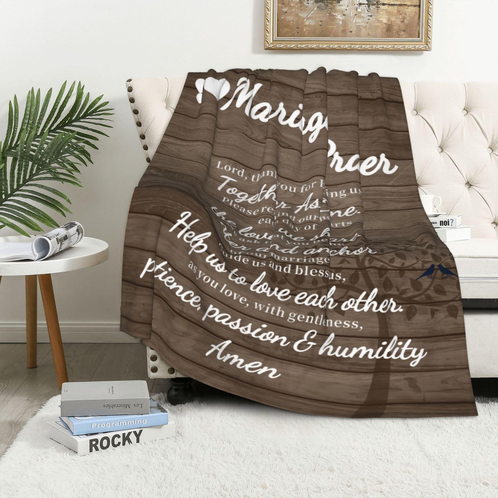 Hochzeits-Gebetsdecke, 127x152 Cm – Weiche Flanell-Decke Mit Segenssprüchen Für Paare & Hochzeitsgeschenk