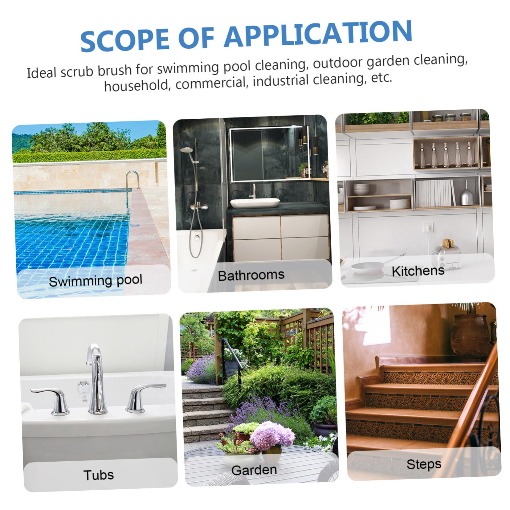 HANABASS Nylon Pool Wall Brush Set of 2 Utility Brush for Pool Accessories Cleaning Comfort Grip