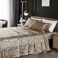 Vista 49 de HENGWEI - Juego de sábanas de satén, tamaño Cal King, 4 piezas sedosas con bolsillo profundo, juego de ropa de cama suave de lujo, transpirable