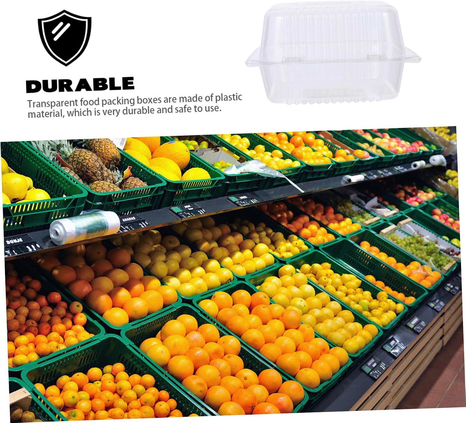 50pcs Plastic Cake Boxes Food Containers for Fruit and Dessert Storage for Parties Weddings and Events for Preserving Cakes and Treats