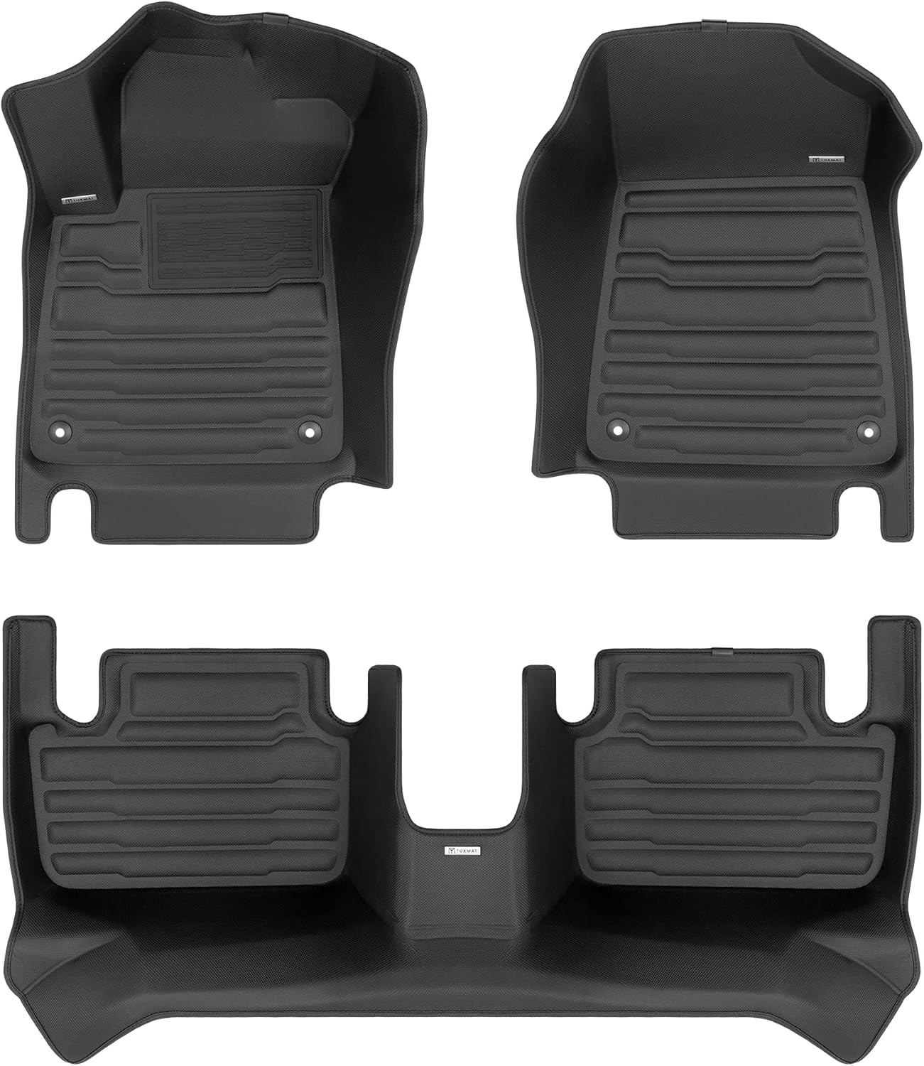 TuxMat - for Polestar 2 2020-2026 Models - Custom Car Mats - Maximum Coverage, All Weather, Laser Measured - This Full Set Includes 1st and 2nd Rows