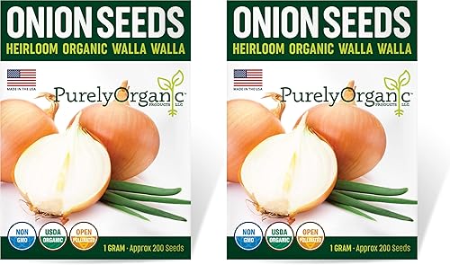 Miniatura 5 de Semillas de cebolla orgánicas (Walla Walla) – Aproximadamente 200 semillas – USDA Organic, sin OMG, polinizado abierto, reliquia, origen