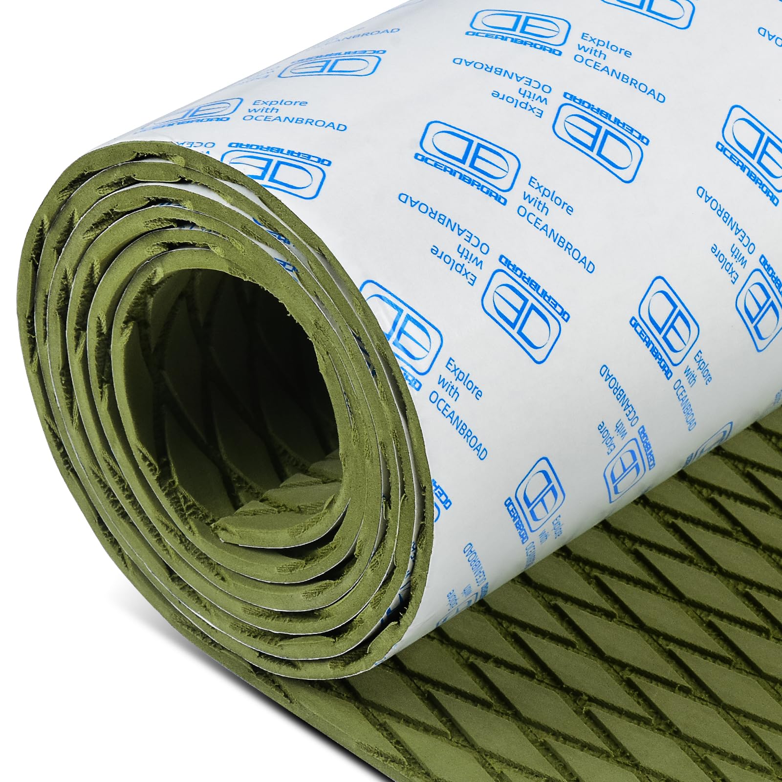 OCEANBROADSelf-Adhesive 96''x16''/23''/38''/47'' Camouflage Boat Flooring Non-Slip Traction Pad EVA Foam Sheet for Jon Boat Surfboard SUP Board Kayak, Camo Black/Blue/Green/Brown/Yellow/GrayClimatePartner certified
