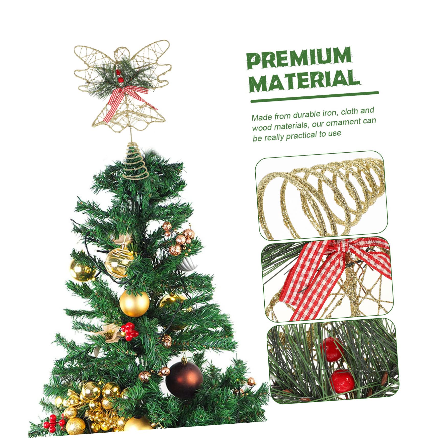 TOPBATHY 3 Pièces Étoile d'arbre d'ange Décorations d'arbre De Noël Décor LED Décoration De Sapin De Noël d'arbre pour Arbre De Noël Illuminer La des Arbres Fil Étoile Le Fer