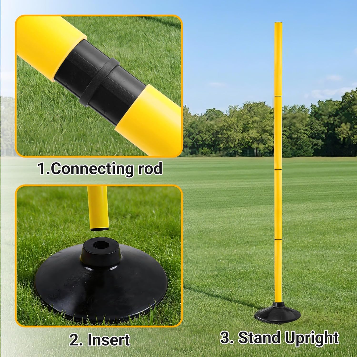 Agility Training Bars, Adjustable Multi-Purpose Sports Training Bars with Detachable Rubber Bases, Suitable for Speed Training in Soccer, Basketball, and Pets.