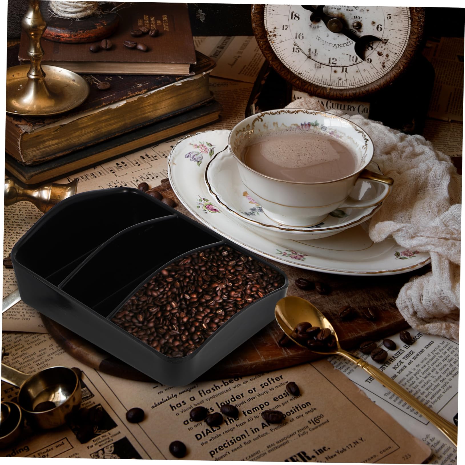 Cabilock Box Compartment Tea Box Multifunctional Coffee Bag Holder for Home Office Stylish Desktop Organizer for Tea Bags Sugar Packets Snacks Smooth Edges for Safe Use