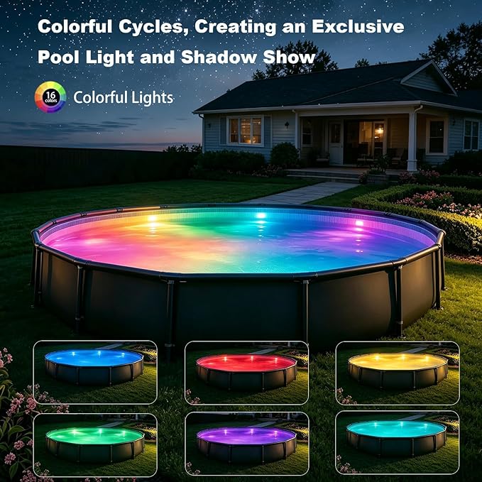 Luces LED Submarinas Recargables para Piscinas 2 Pack RGB Control Remoto miniatura 3