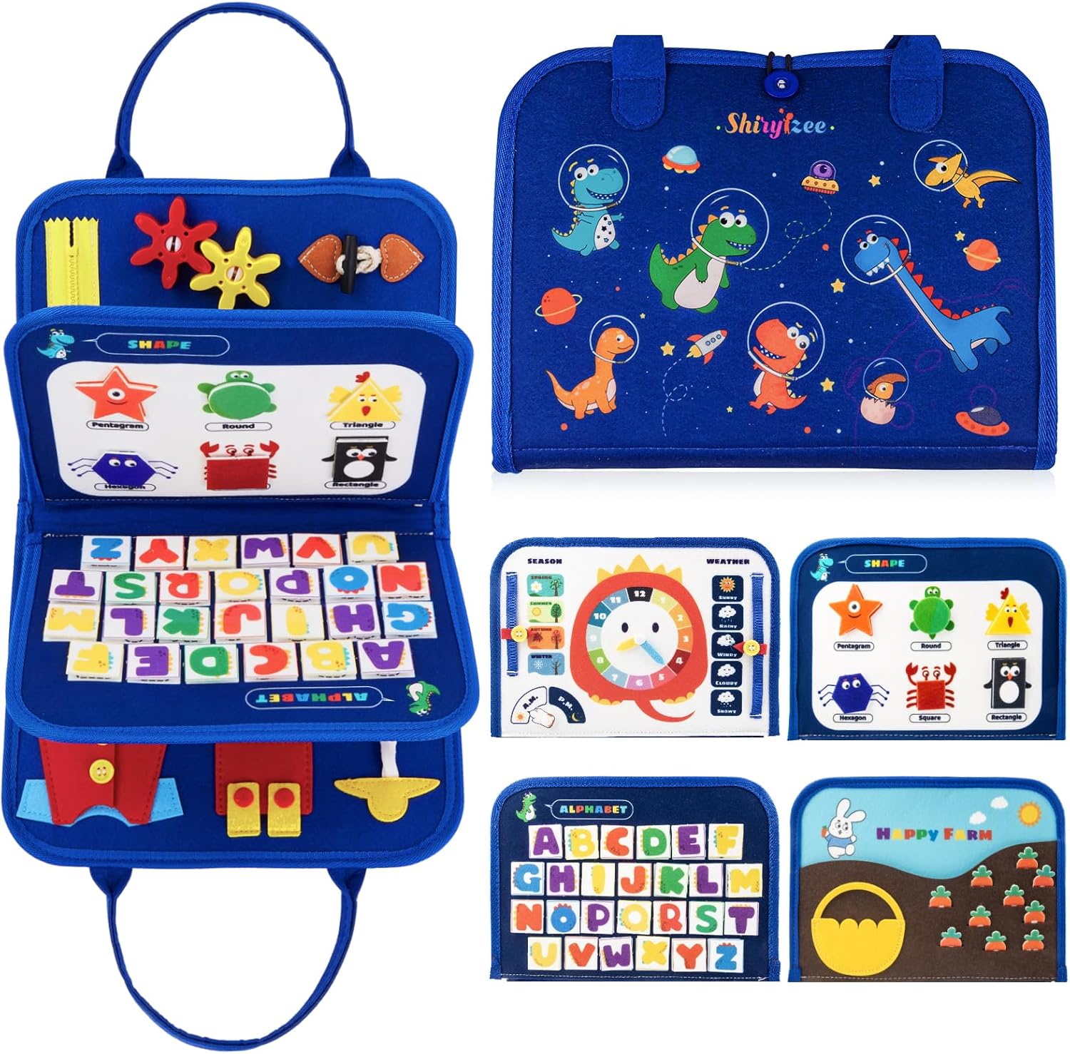 shirylzee Busy Board for Toddlers, Montessori Toy Activity Board 4