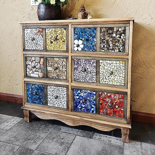 Miniatura 6 de ZWCT Azulejo de mosaico de espejo de ilusión de vidrio irregular de 10.58 oz para manualidades, baño, cocina, decoración del hogar Proyecto de arte
