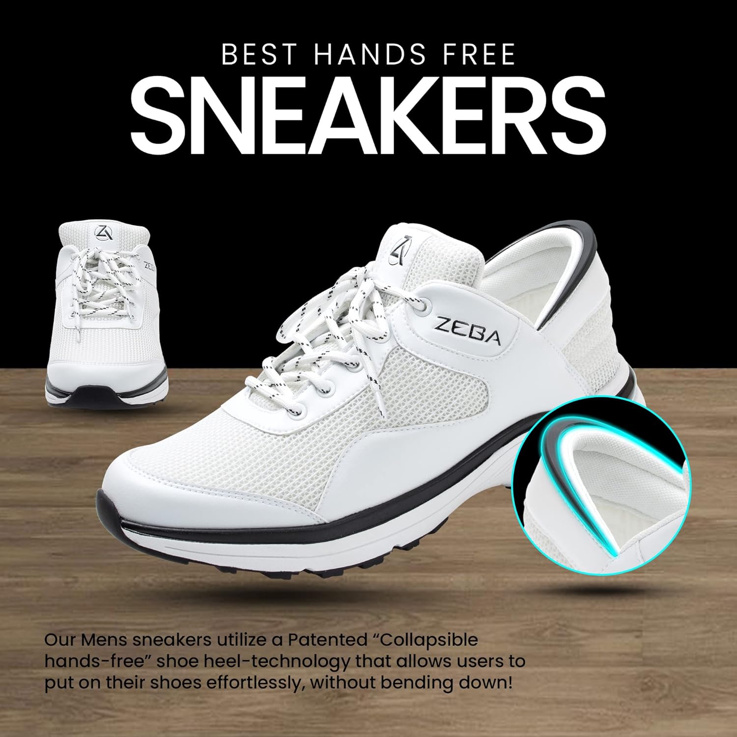 ZEBA Hands Free Slip on Sneakers for Men - Step Up Your Comfort and Style with Perfect Walking Shoes and Fashion Sneakers - Image 5