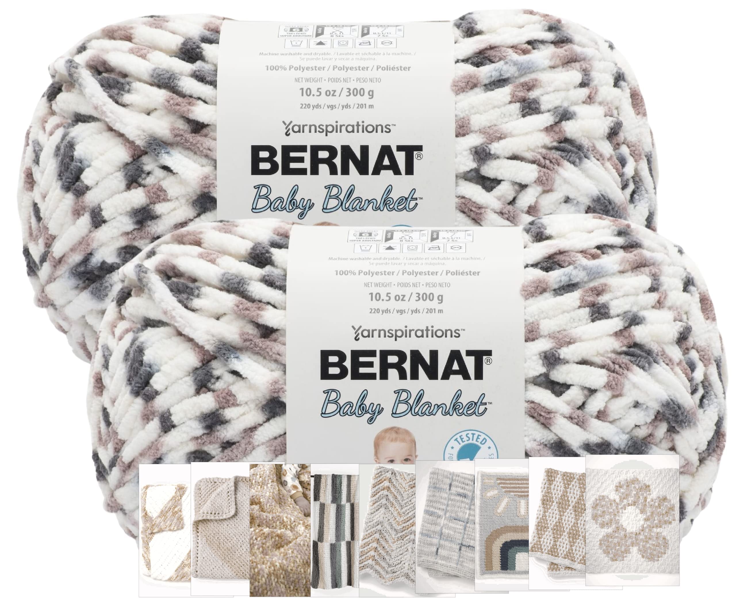 Bernat Baby Blanket Yarn Big Ball Oz) Pack With Pattern Cards In Color