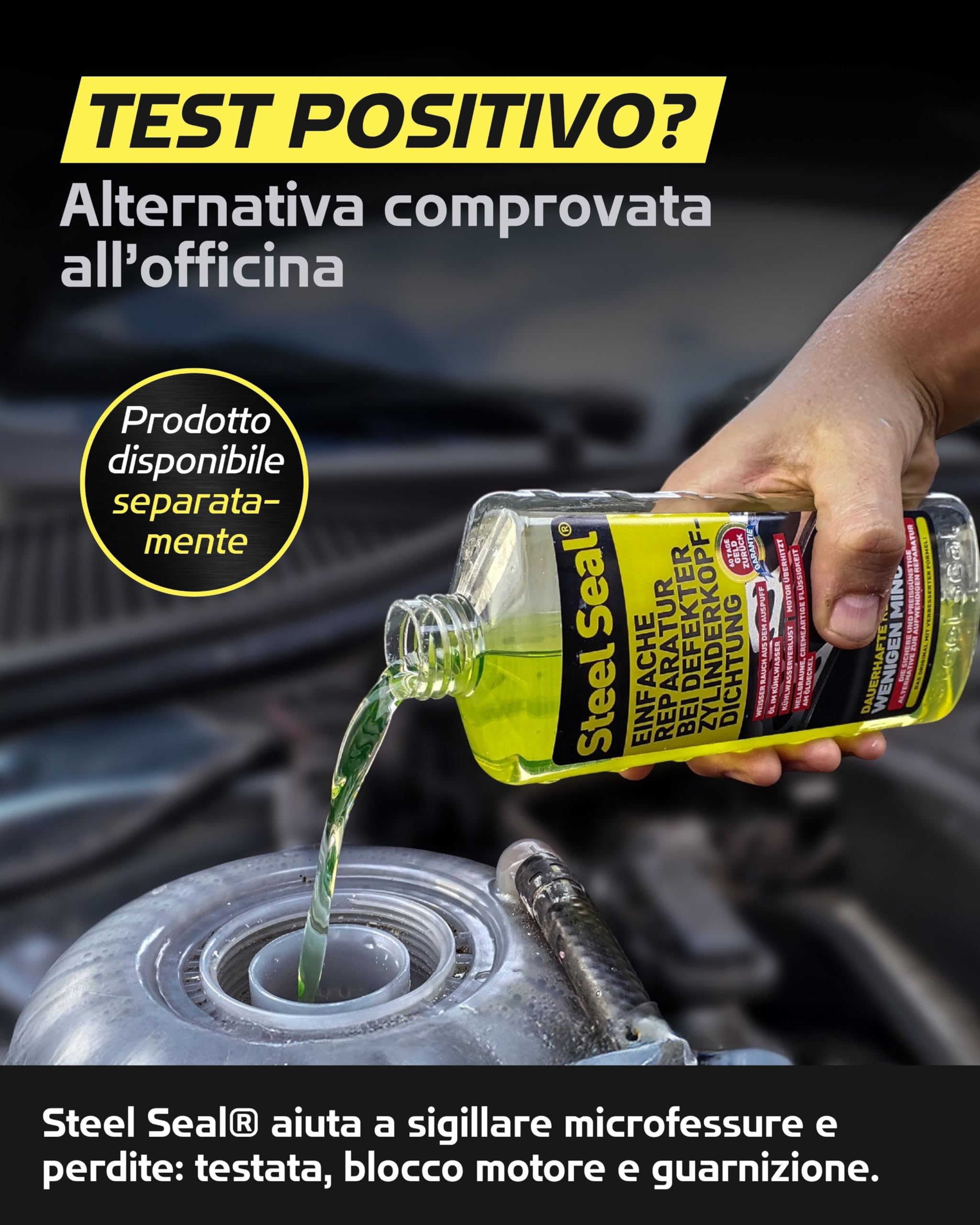 TESTCHEM Tester Guarnizione Testata CO2 100ml – Kit Test Perdite Gas di Scarico Raffreddamento Auto – Ideale Prima di Steel Seal – Universale per Auto, Camion e Motori Raffreddati a Liquido