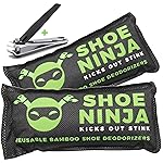Shoe Deodorizer Inserts - Shoe Odor Eliminator - Activated Charcoal to Absorb Shoe Smell - Pack of 2 Shoe Smell Eliminator with Nail Clippers