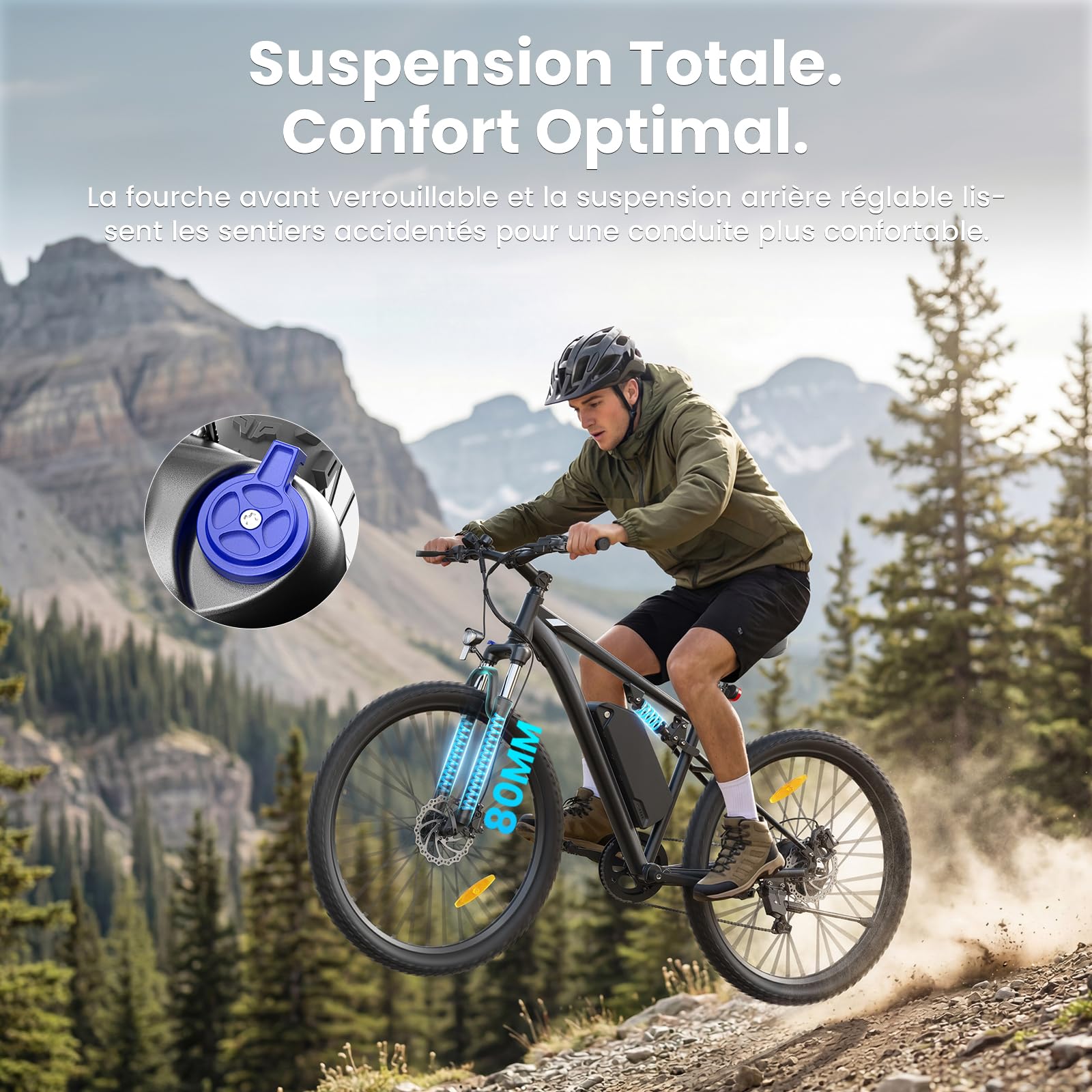 Touroll U2 Pro/U3 Pro Vélo Électrique Homme 29", VTT électrique avec Batterie Amovible 48V 15Ah, Autonomie 150KM, 70Nm, Freins à Disque Hydrauliques, Vélo électrique Tout-Terrain