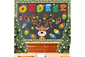 Christmas Decorations for Classroom Door Bulletin Board Reindeer Snowflakes