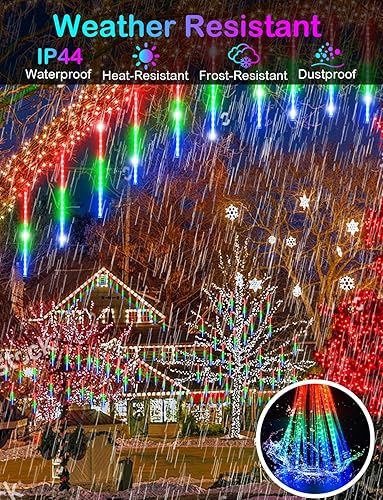 Miniatura 2 de Luces de Navidad al aire libre luces impermeables de lluvia de meteoritos de 15 pulgadas 10 tubos luz al aire libre para árbol de Navidad fiesta de
